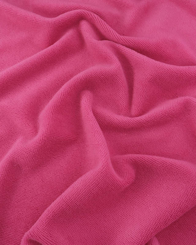 Eponge bambou au mètre : Tissu Eponge Bambou Fuchsia Lou - Mercerine