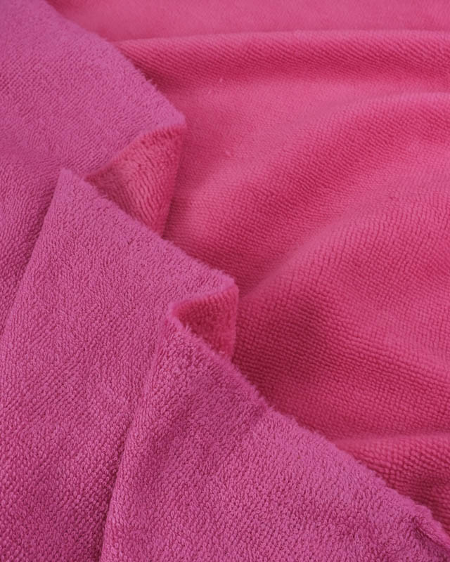 Eponge bambou au mètre : Tissu Eponge Bambou Fuchsia Lou - Mercerine