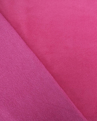 Eponge bambou au mètre : Tissu Eponge Bambou Fuchsia Lou - Mercerine