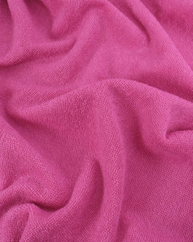 Eponge bambou au mètre : Tissu Eponge Bambou Fuchsia Lou - Mercerine