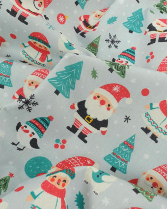 Tissu Noël Coton Bonnets de Noël - Mercerine
