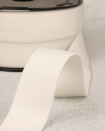 Élastique Coton Tissé Blanc- 4 tailles disponibles - Mercerine