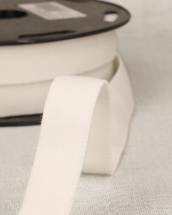 Élastique Coton Tissé Blanc- 4 tailles disponibles - Mercerine