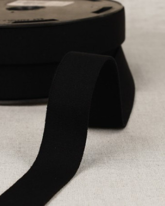 Élastique Coton Tissé Noir - 4 Tailles disponibles - Mercerine