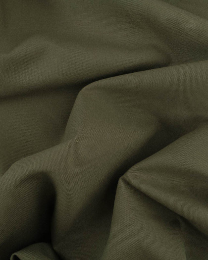 Tissu uni largeur Kaki Diabolo - Mercerine