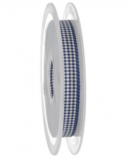 Ruban Vichy Bleu Foncé - 2 Tailles - Mercerine