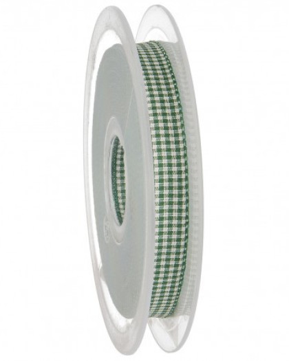 Ruban Vichy Vert Sapin - 2 Tailles - Mercerine