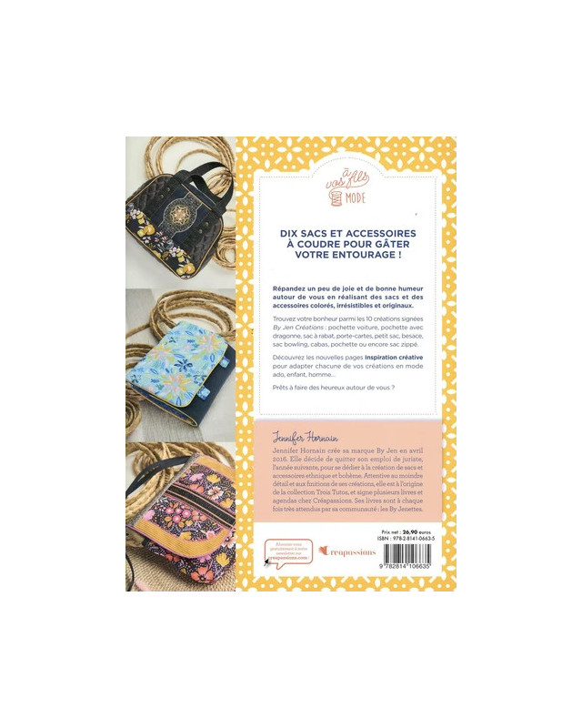 Livre Couture Mes idées cadeaux à coudre – By Jen – 10 Projets Personnalisables - Mercerine