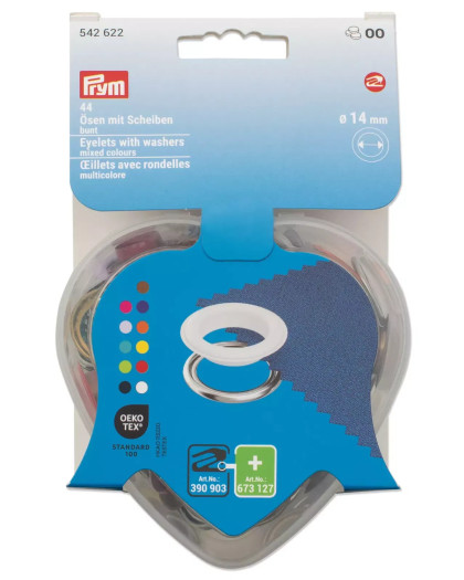 Œillets avec rondelles Prym multicolores – Ø 14 mm  - Prym - Mercerine