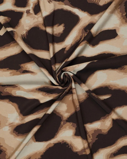 Tissu Viscose Mélangée Grand Motif Abstrait - Mercerine