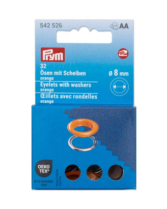 Œillets avec rondelles Prym  8 mm  (32 pièces) - Prym - Mercerine