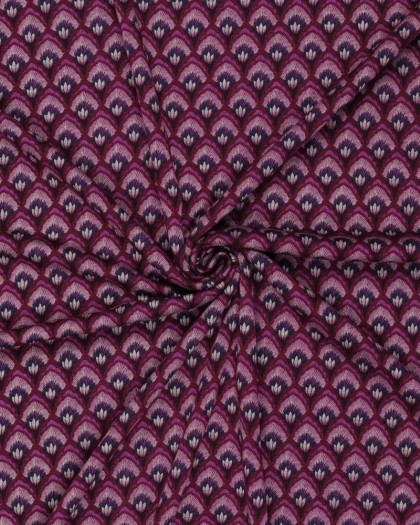 Jersey De Viscose Imprimé Violet Motif Epi