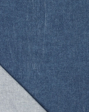Velours Côtelé Stretch Bleu Jean Aspect Denim - Mercerine