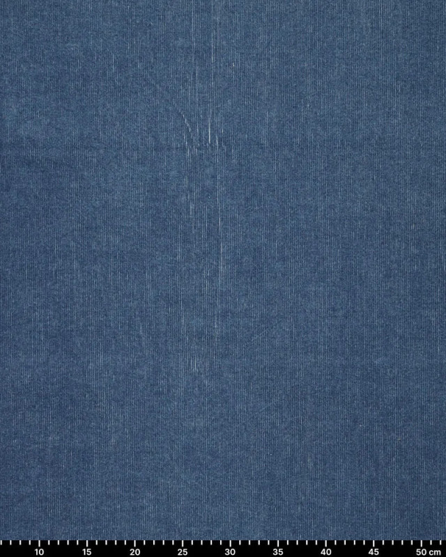 Velours Côtelé Stretch Bleu Jean Aspect Denim - Mercerine