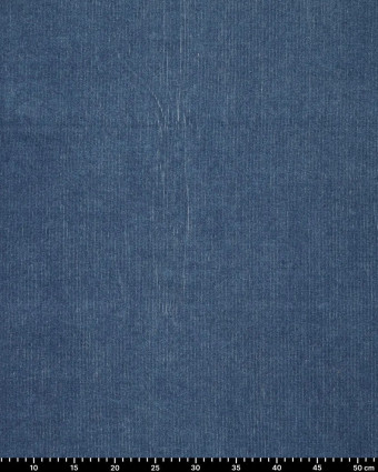 Velours Côtelé Stretch Bleu Jean Aspect Denim - Mercerine