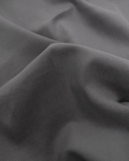 Tissu Velours Milleraies Uni Gris - Mercerine