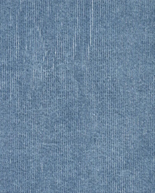 Velours Côtelé Stretch Bleu Ciel Aspect Denim - Mercerine