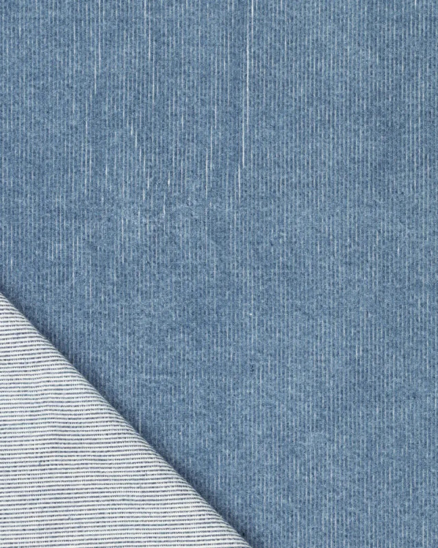 Velours Côtelé Stretch Bleu Ciel Aspect Denim - Mercerine
