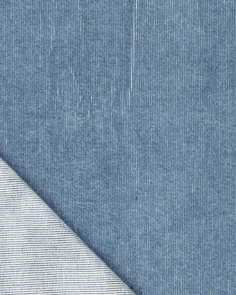 Velours Côtelé Stretch Bleu Ciel Aspect Denim - Mercerine
