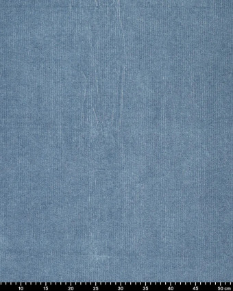 Velours Côtelé Stretch Bleu Ciel Aspect Denim - Mercerine