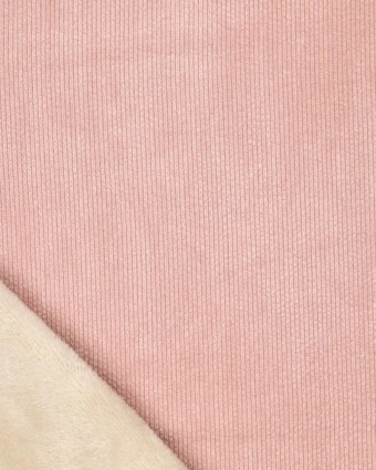 Velours Côtelé Envers Fausse Fourrure Rose - Mercerine