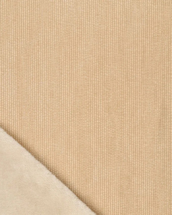 Velours Côtelé Envers Fausse Fourrure Beige - Mercerine