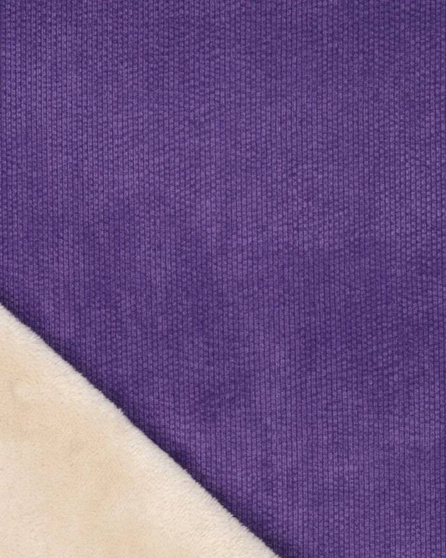 Velours Côtelé Envers Fausse Fourrure Violet - Mercerine