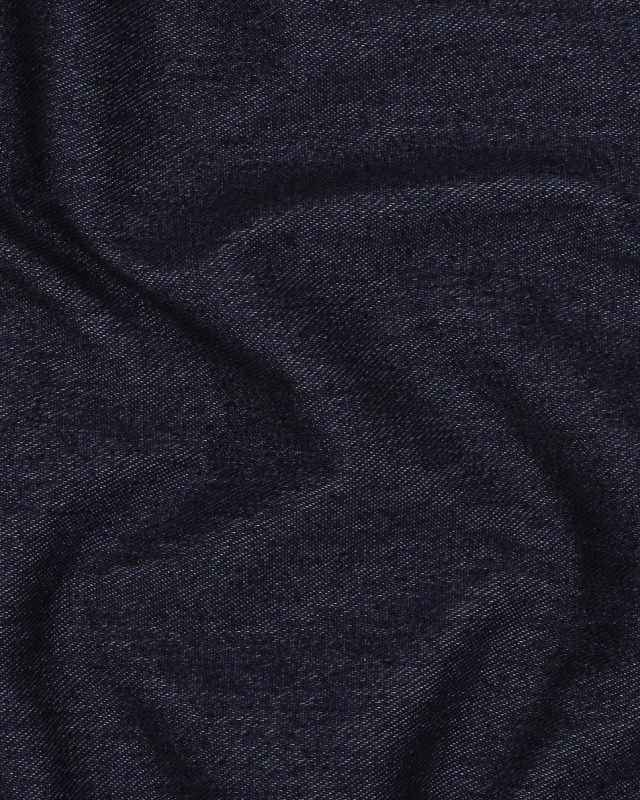 Tissu Denim Extensible Uni Bleu Indigo - Mercerine