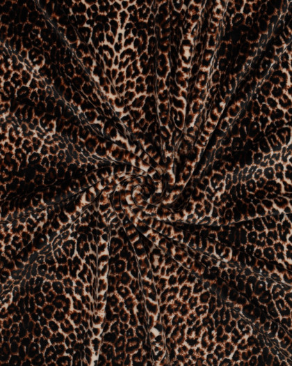 Tissu Velours Minky Motif Léopard - Mercerine