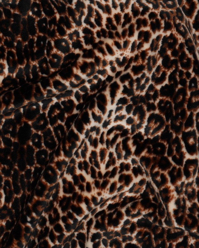Tissu Velours Minky Motif Léopard - Mercerine
