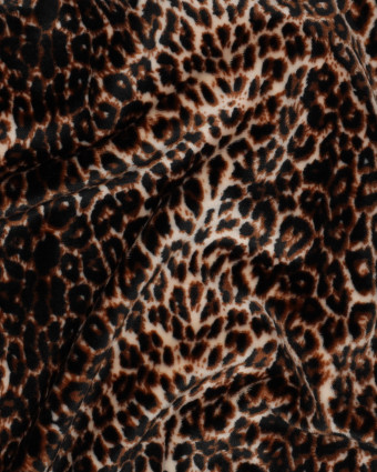 Tissu Velours Minky Motif Léopard - Mercerine