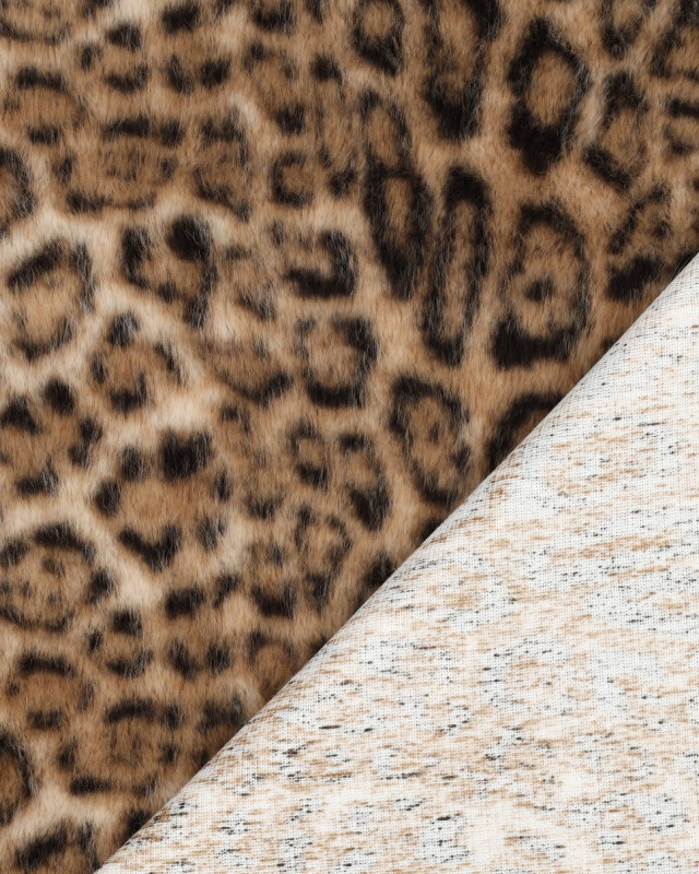 Tissu Fausse Fourrure Extra Douce Léopard Camel - Mercerine