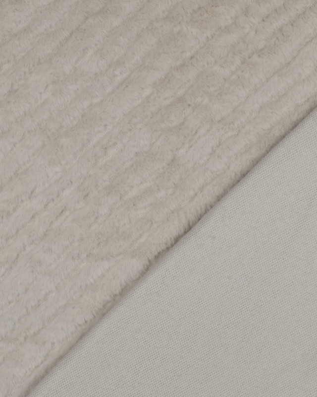 Tissu Fausse Fourrure Striée Beige - Mercerine