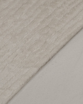Tissu Fausse Fourrure Striée Beige - Mercerine
