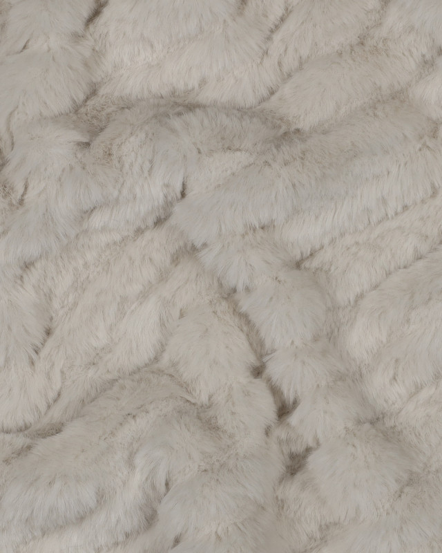 Tissu Fausse Fourrure Striée Beige - Mercerine