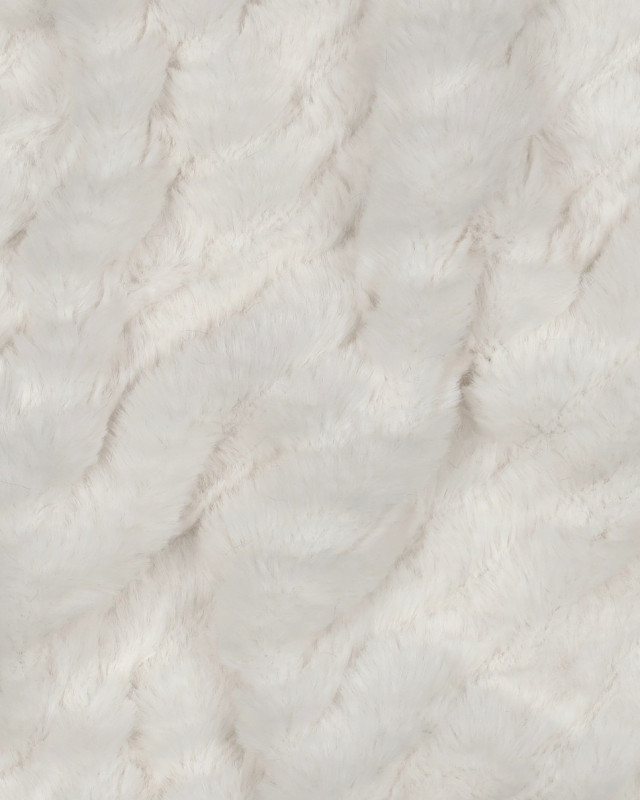 Tissu Fausse Fourrure Striée Ecru - Mercerine