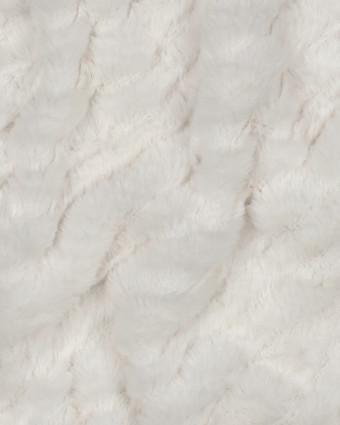 Tissu Fausse Fourrure Striée Ecru - Mercerine