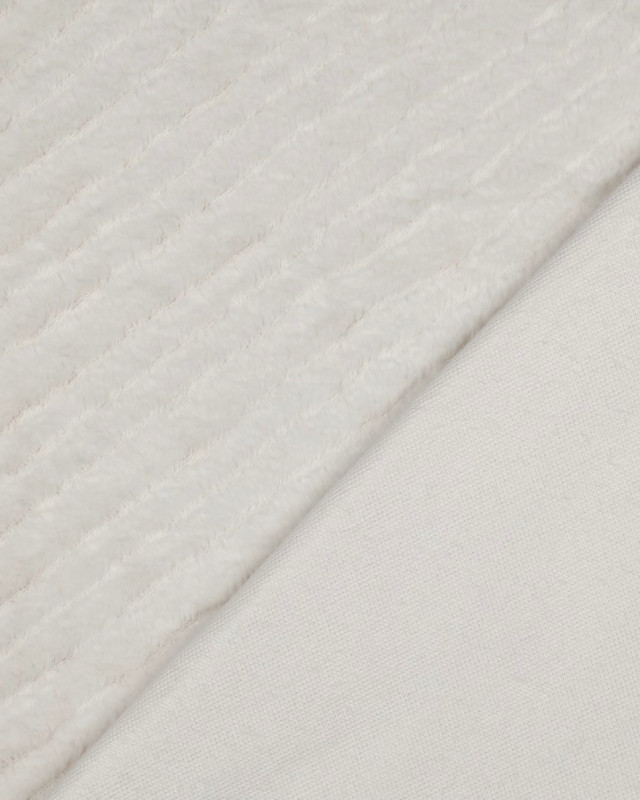 Tissu Fausse Fourrure Striée Ecru - Mercerine