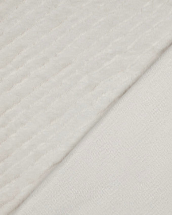 Tissu Fausse Fourrure Striée Ecru - Mercerine