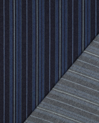 Tissu Jean Rayures Bleu Indigo - Mercerine