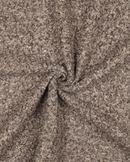 Tissu Bouclette Taupe Chiné - Mercerine