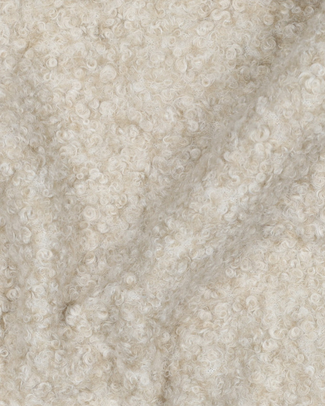 Tissu Bouclette Ecru Chiné - Mercerine