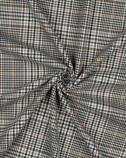 Tissu Tartan Stretch Classique Carreaux Caramel - Mercerine