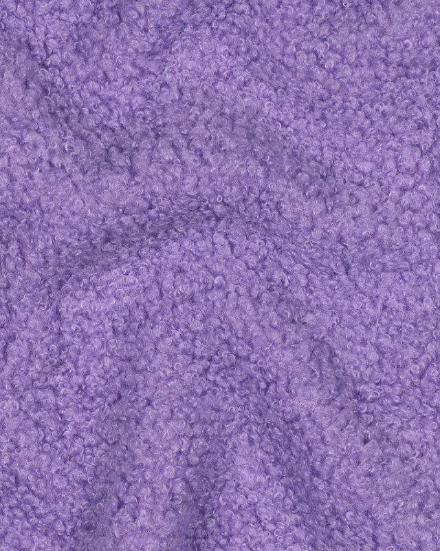 Tissu Petites Petites Bouclettes Mouton Envers Polaire Uni Violet 
