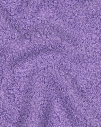 Tissu Petites Petites Bouclettes Mouton Envers Polaire Uni Violet 