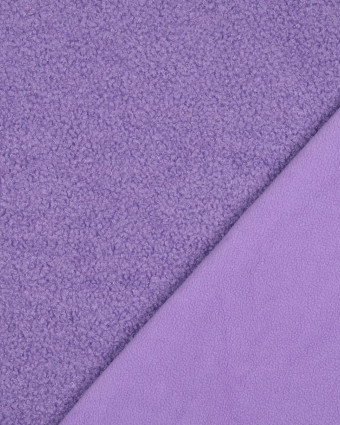 Tissu Petites Petites Bouclettes Mouton Envers Polaire Uni Violet 