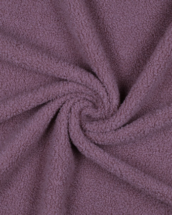 Tissu Petite Bouclette Mauve Envers Polaire  - Mercerine