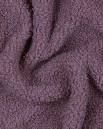 Tissu Petites Petites Bouclettes Mauve Envers Polaire 