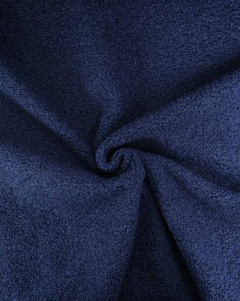 Tissu Petite Bouclette Bleu Marine Envers Polaire - Mercerine