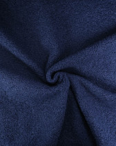 Tissu Petite Bouclette Bleu Marine Envers Polaire